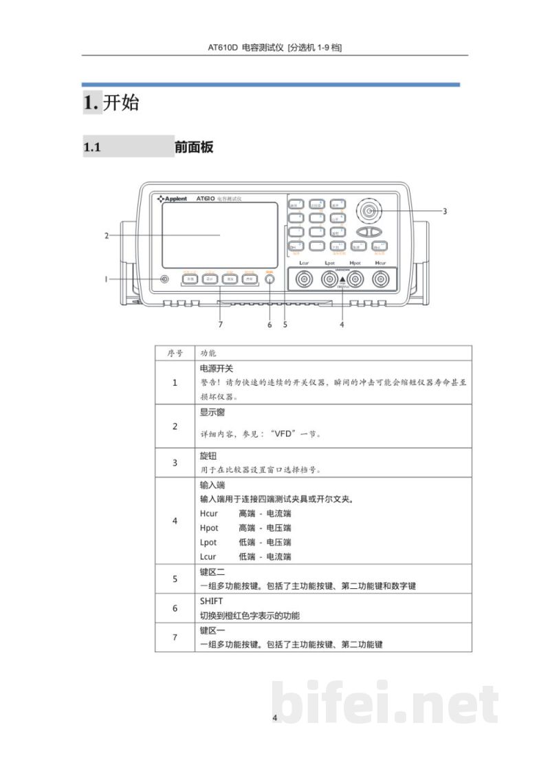 常州安柏  AT610D  电容测试仪  -  使用说明书预览图4