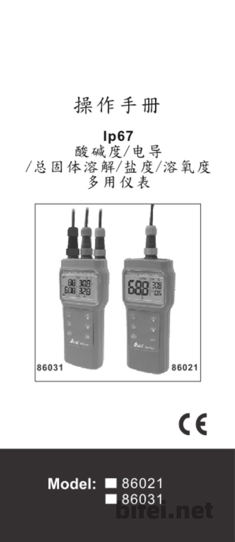 台湾衡欣 IP67手持精准秒速测溶氧仪表 86021/86031 - 使用说明书预览图1
