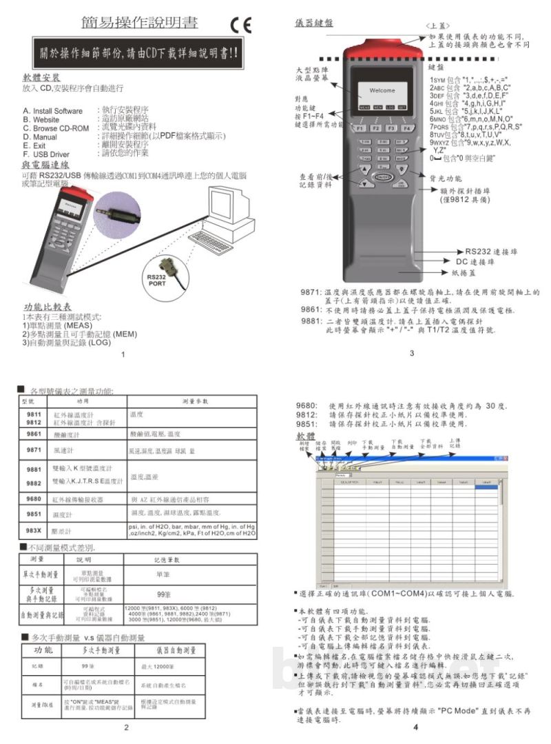 台湾衡欣 酸碱记录打印机 9861 - 使用说明书预览图1
