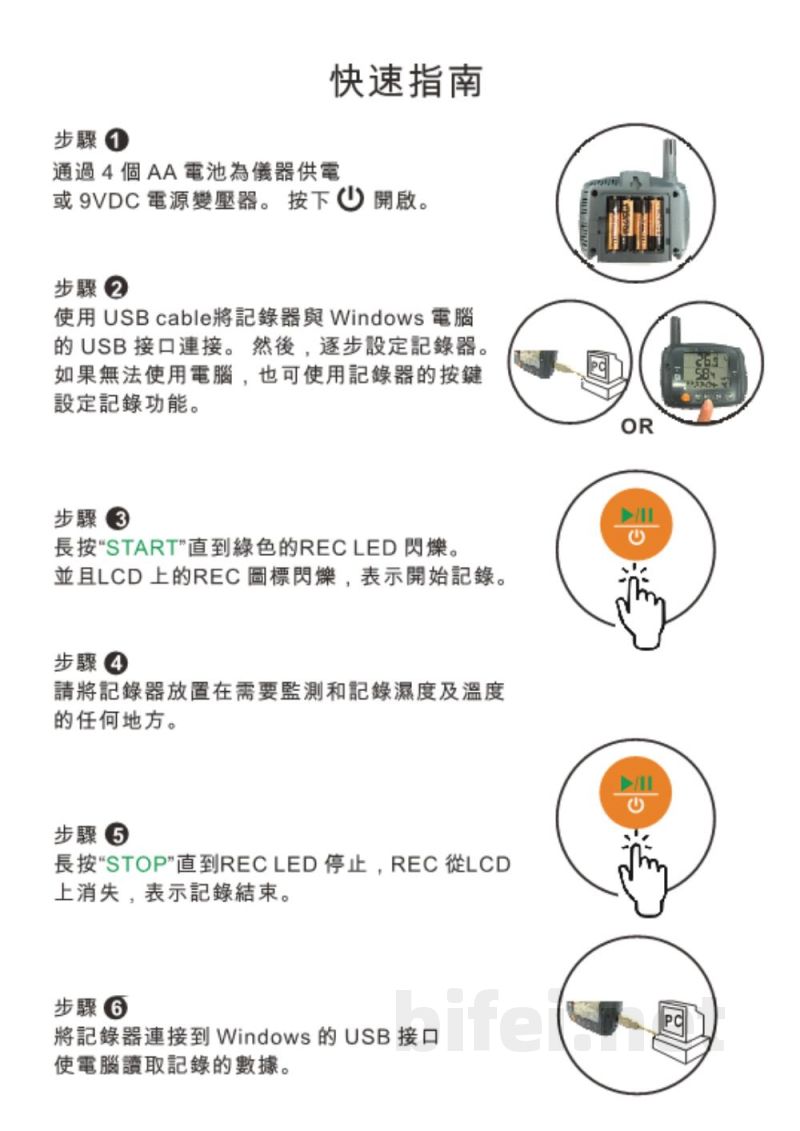 台湾衡欣 特大屏湿度/温度监控器&记录器 88081 - 使用说明书预览图2