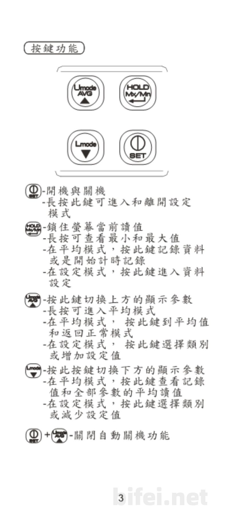 台湾衡欣 超灵敏大扇叶多功能风速计 8916/8917/8919 - 使用说明书预览图4