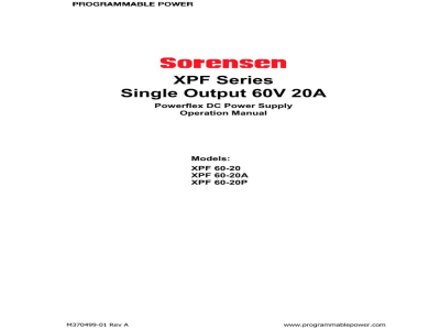 阿美特克 直流台式电源 XPF 60-20/XPF 60-20A/XPF 60-20P - 使用说明书 