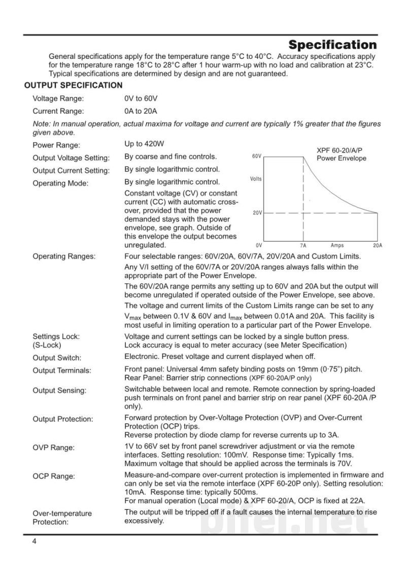 阿美特克 直流台式电源 XPF 60-20/XPF 60-20A/XPF 60-20P - 使用说明书 预览图5