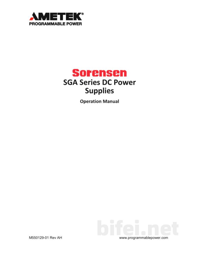 阿美特克 直流电源 SGA - 使用说明书预览图1