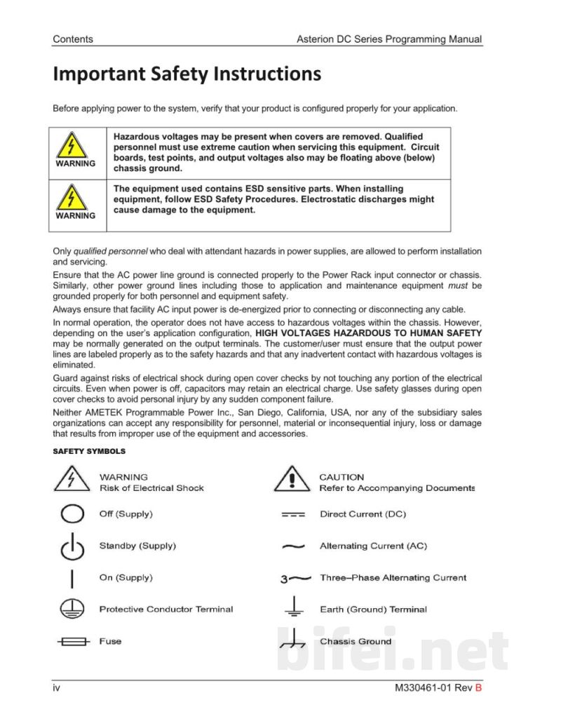 阿美特克 直流电源 Asterion DC系列 - 使用说明书预览图4