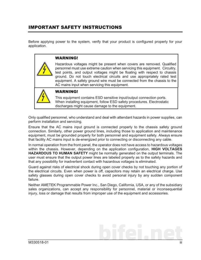 阿美特克 直流电源 Asterion ASM系列 - 使用说明书预览图5