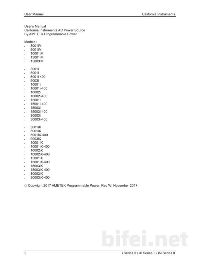 阿美特克 交流电源 i/iX系列 - 使用说明书预览图2