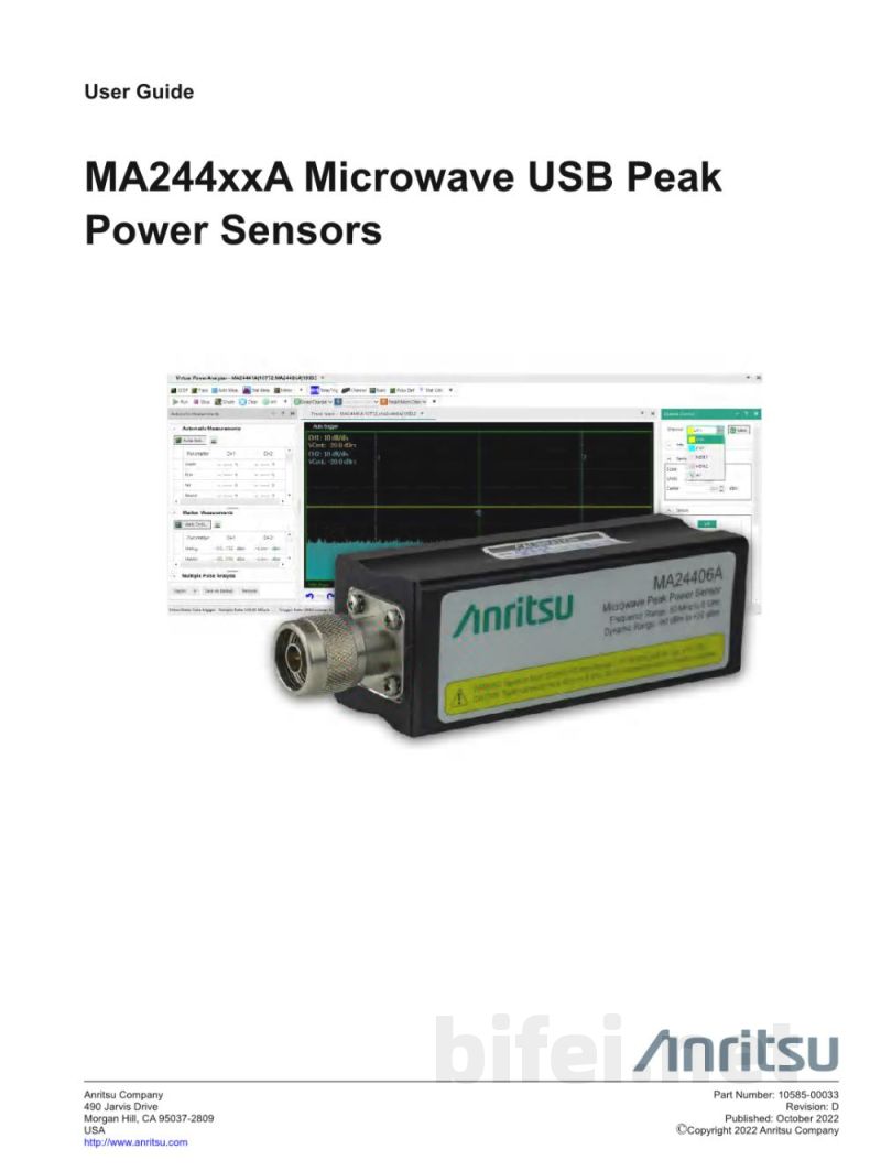 说明书-安立 MA24400A-USB峰值功率传感器预览图1