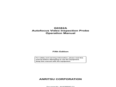 说明书-安立 G0382A自动对焦视频检测探针