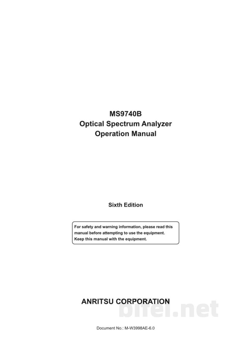 说明书-安立 MS9740B光谱分析仪预览图1