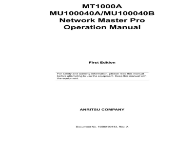说明书-安立 MT1000A便携式测试仪