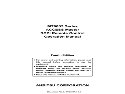 说明书-安立 MT9085系列手持式一体化测试仪
