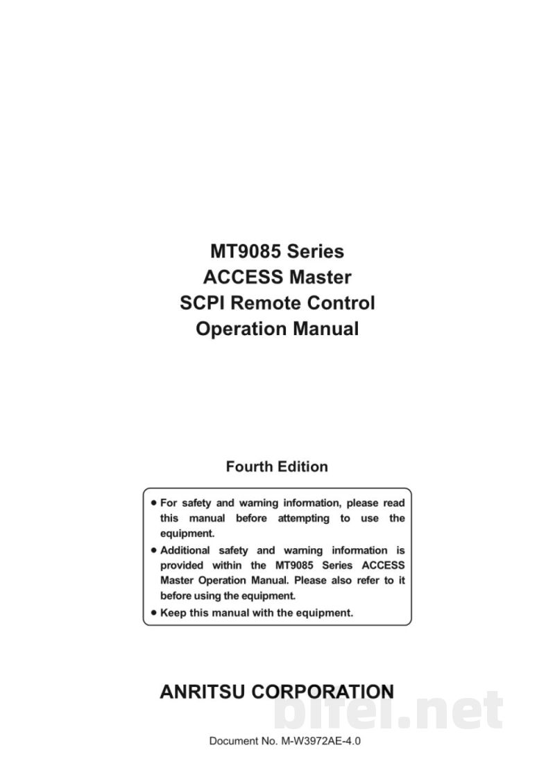 说明书-安立 MT9085系列手持式一体化测试仪预览图1