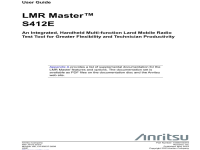 说明书-安立 S412E-LMR Master™ 陆地移动无线电调制分析仪
