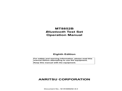 说明书-安立 MT8852B-Bluetooth蓝牙测试装置