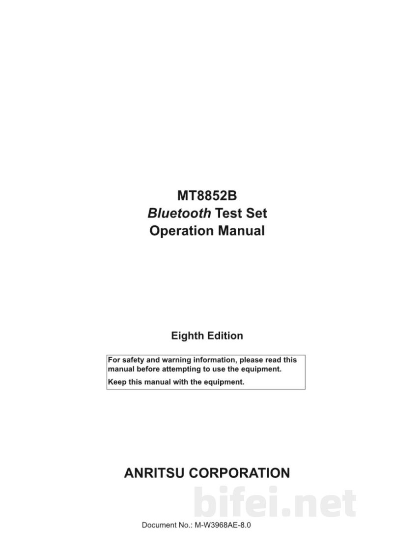 说明书-安立 MT8852B-Bluetooth蓝牙测试装置预览图1