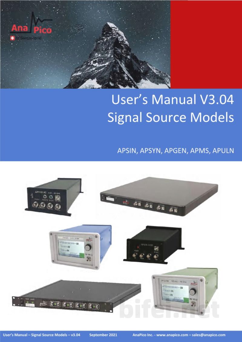 用户手册-安铂克 APSIN, APSYN, APGEN, APMS, APULN V3.04信号源模型预览图1