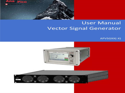 用户手册-安铂克 APVSGXX(-X) 矢量信号发生器