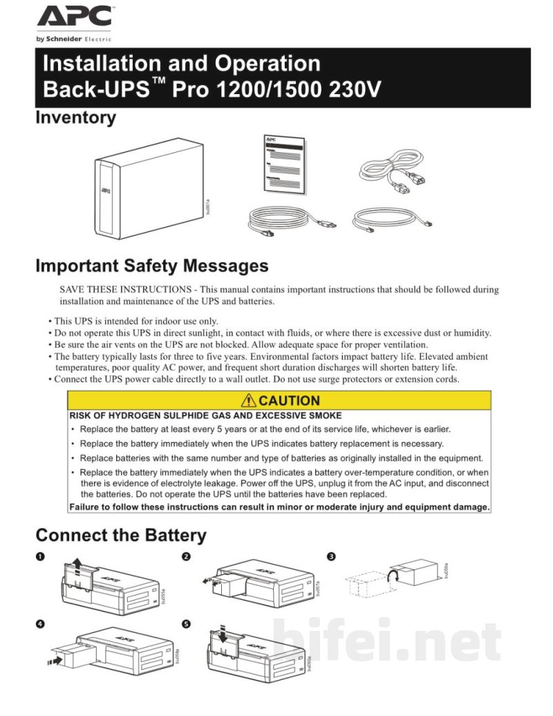 说明书-APC BR1500GI备用电池预览图1