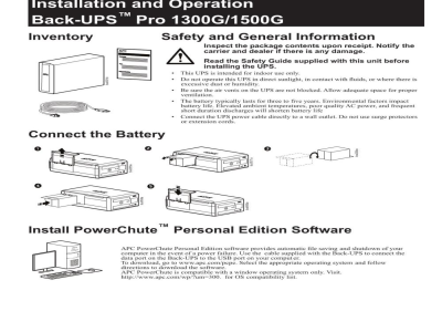 用户手册-APC BR1500G备用电池