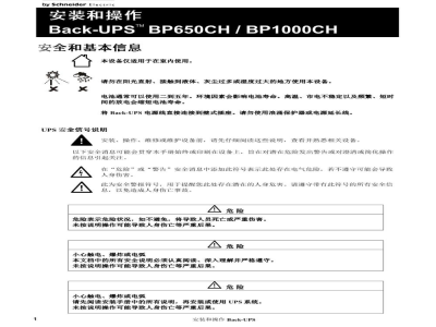 说明书-APC BP650CH/BP1000CH备用电池