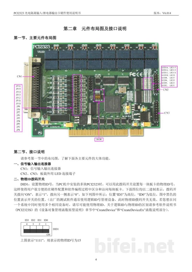使用说明书-北京阿尔泰 PCI2323 光电隔离输入/继电器输出板 预览图5