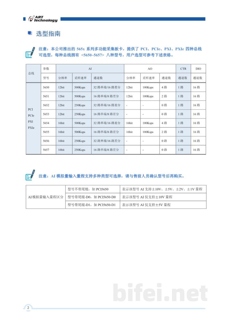 使用说明书-北京阿尔泰 PCI/PCIe/PXI/PXIe-565x系列 多功能异步数据采集卡预览图3