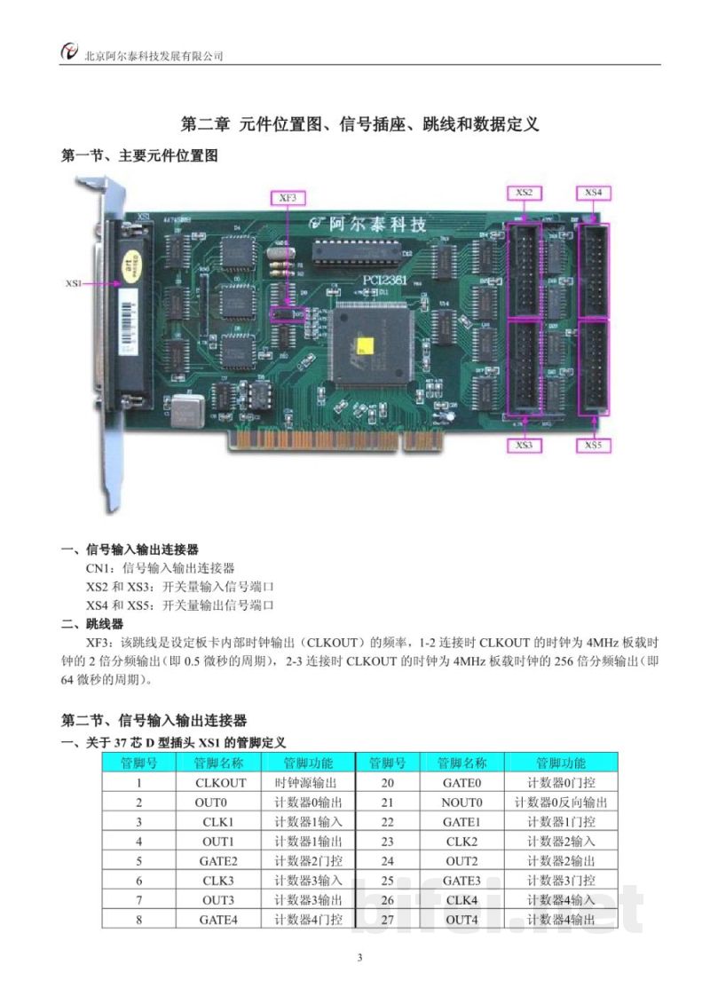 使用说明书-北京阿尔泰 PCI2361 计数器及开关量卡 预览图4