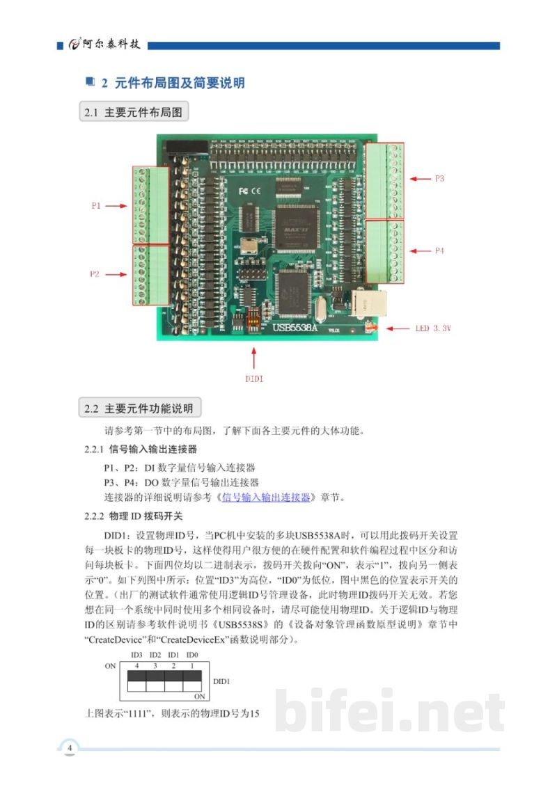 使用说明书-北京阿尔泰 USB5538A 光隔离DI/DO卡 预览图5