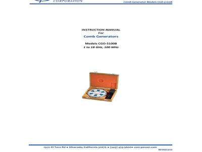英文使用说明书-美国Com-Power CGO-5100B 梳状发生器 