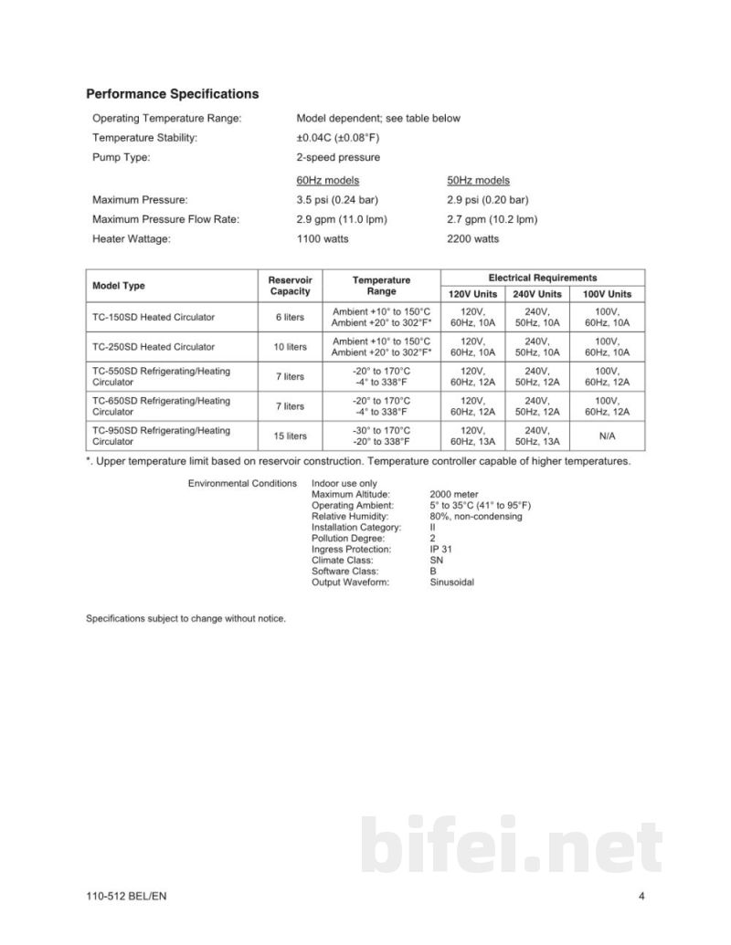阿美特克-博勒飞 水浴 TC-250（带有SD控制器） - 操作说明预览图5